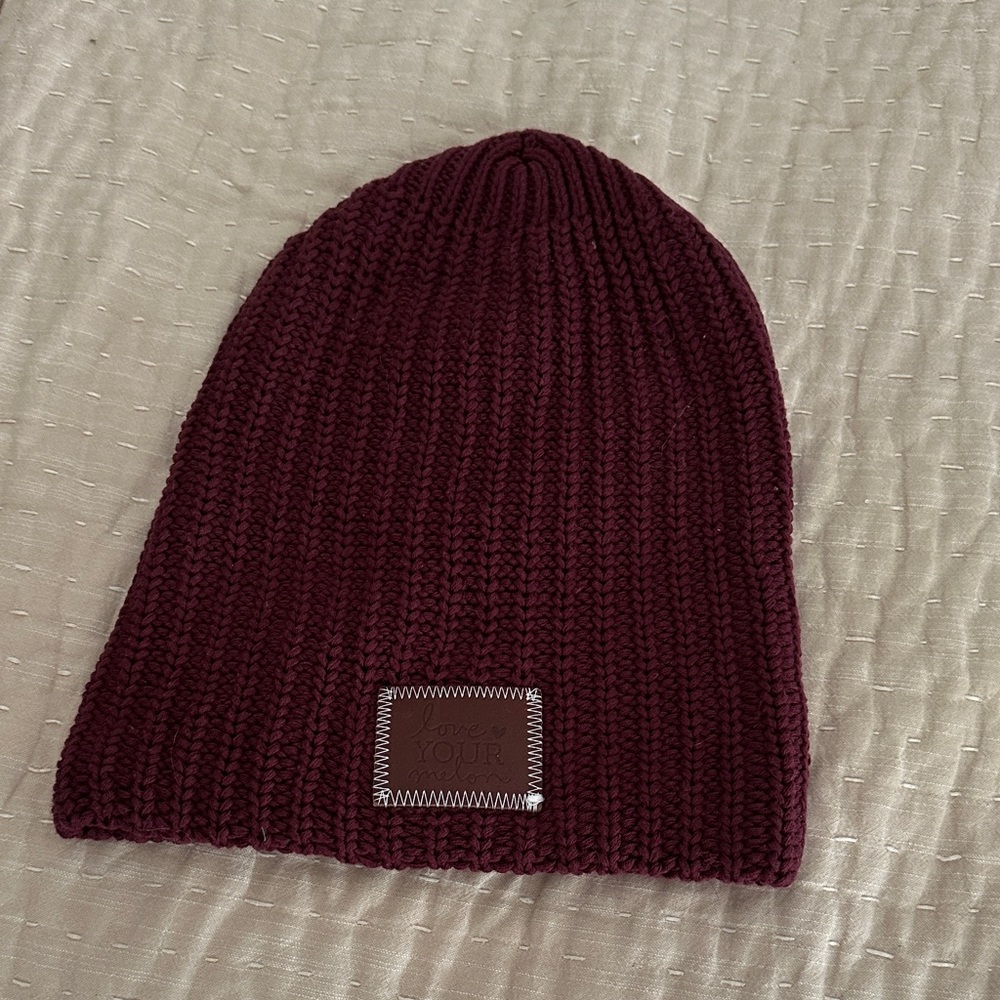 Love Your Melon Maroon Knit Beanie